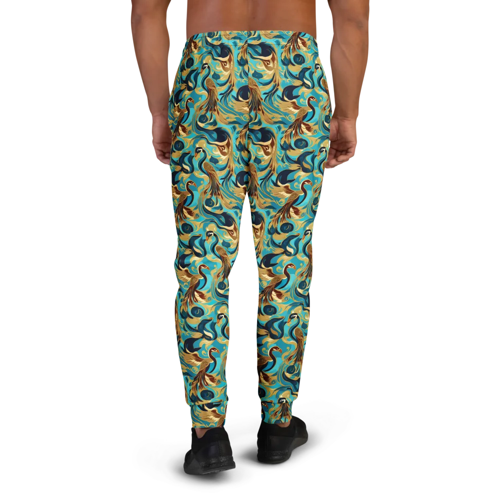 Gilded Crane Rhapsody on Men's Joggers — Back