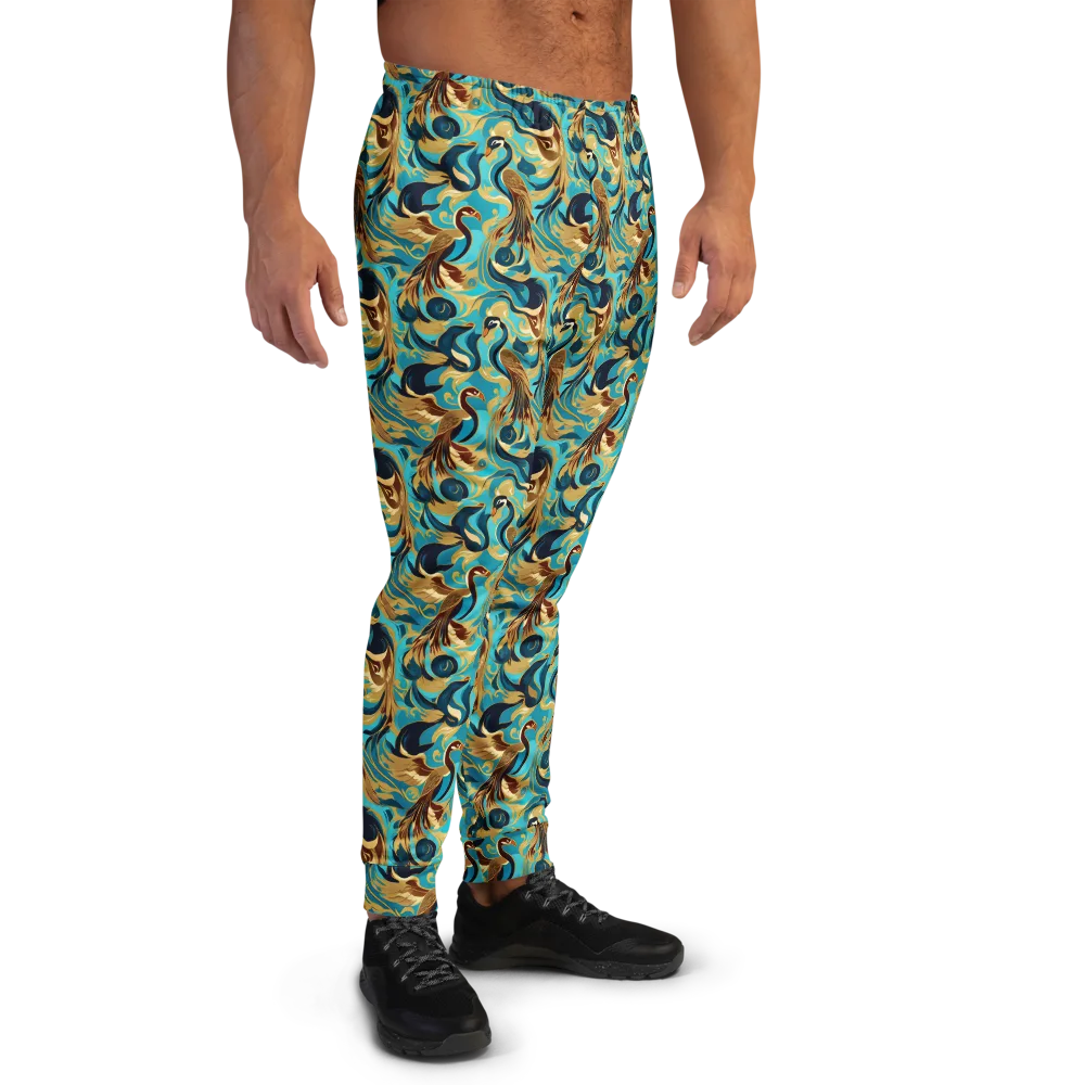 Gilded Crane Rhapsody on Men's Joggers — Right