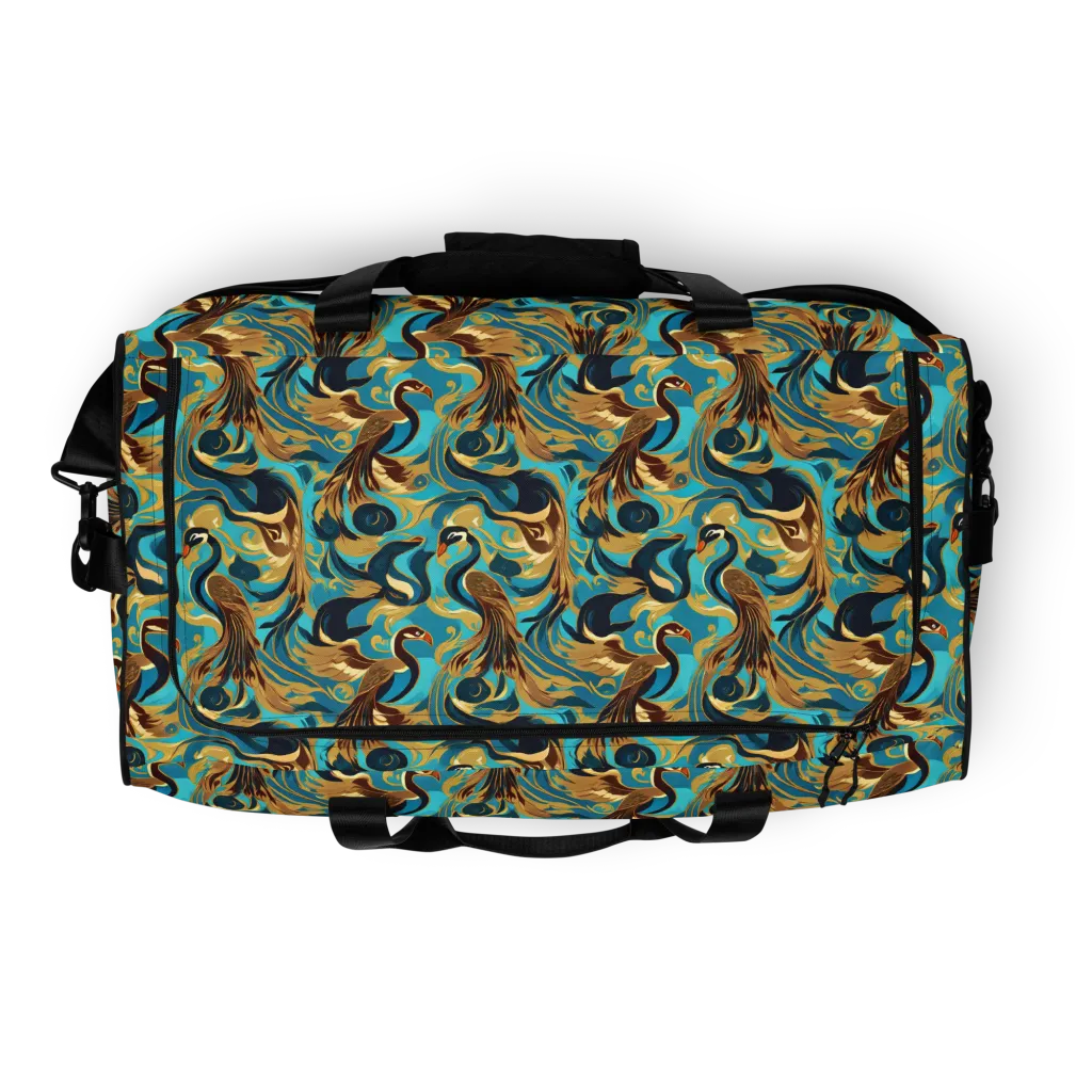 Gilded Crane Rhapsody on Duffle Bag — Top