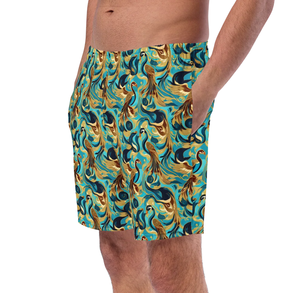 Gilded Crane Rhapsody on Swim Trunks — Left Front