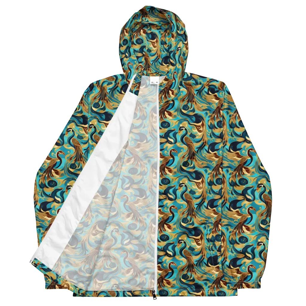 Gilded Crane Rhapsody on Men's Windbreaker — Front