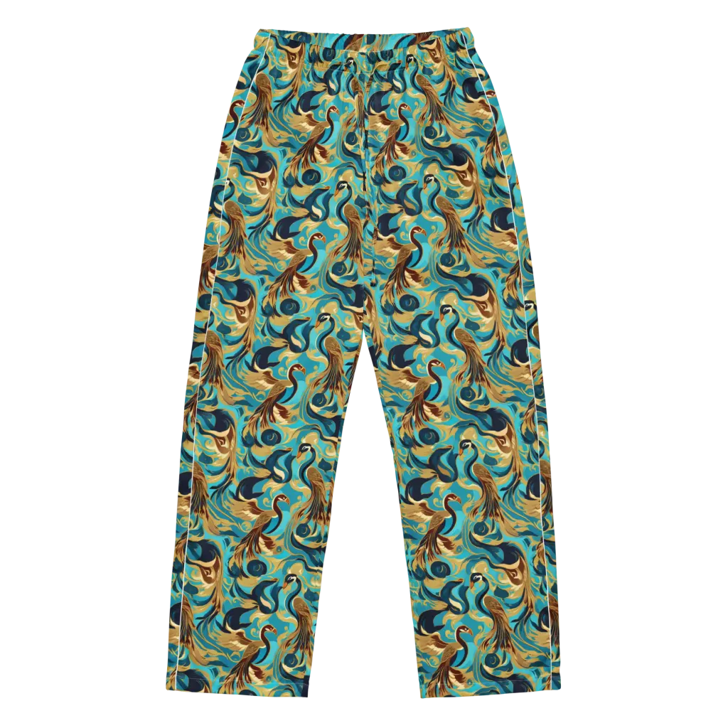Gilded Crane Rhapsody on Women's Pajama Pants — Front