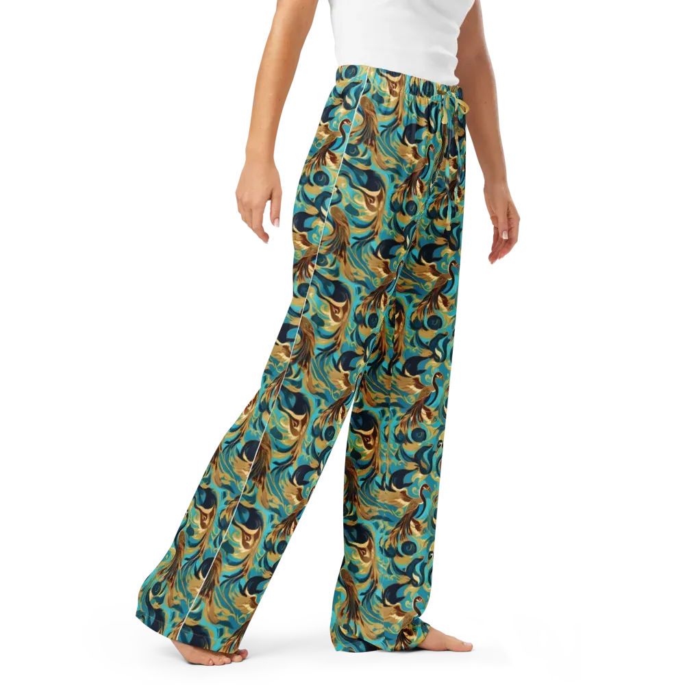 Gilded Crane Rhapsody on Women's Pajama Pants — Right Front
