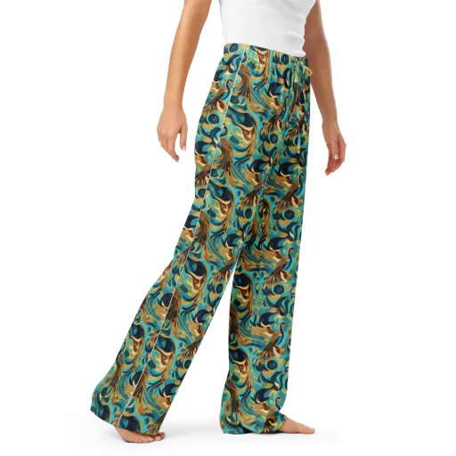Gilded Crane Rhapsody on a Women's Pajama Pants