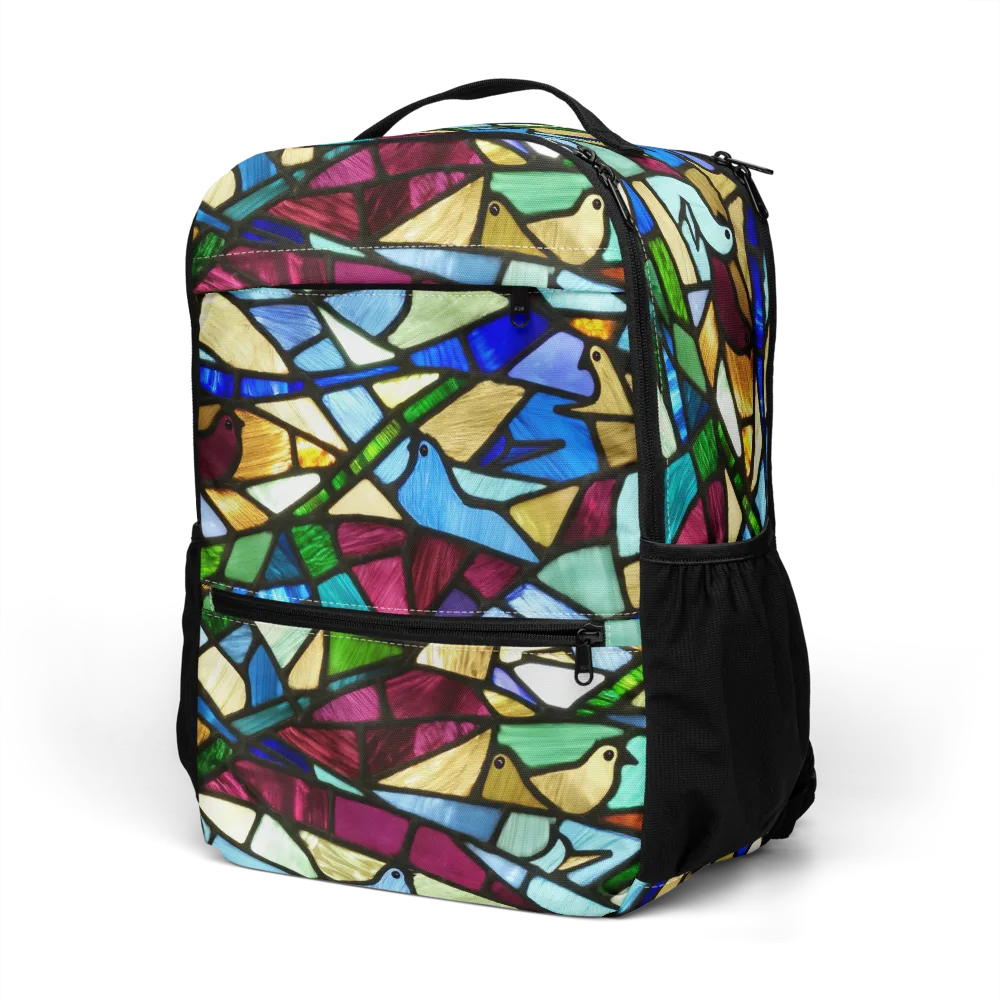 Birdsong Mosaic on Utility Backpack — Left Front
