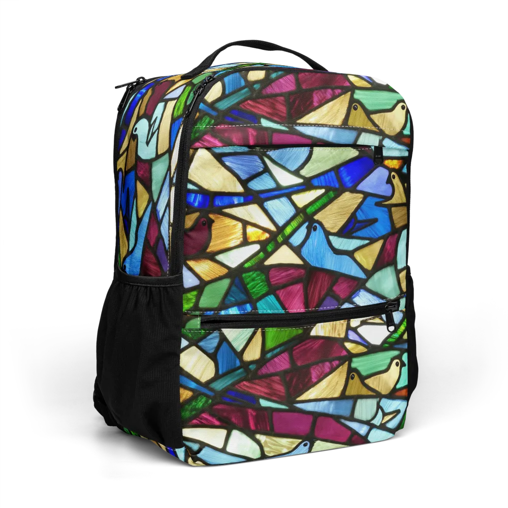 Birdsong Mosaic on Utility Backpack — Right Front