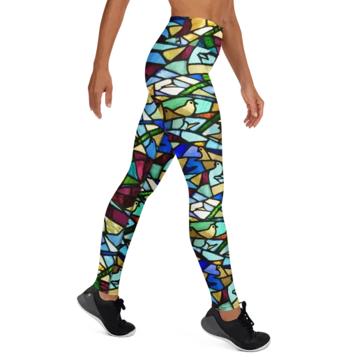 Birdsong Mosaic on a Yoga Leggings