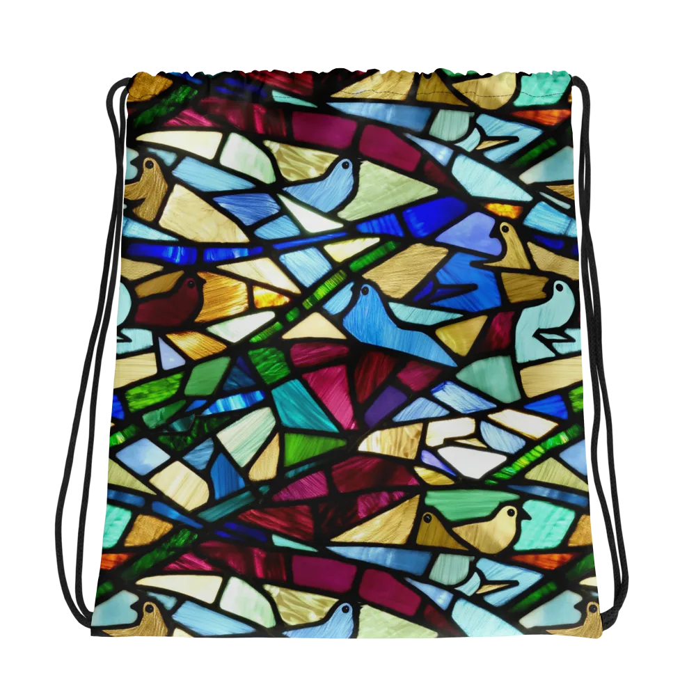 Birdsong Mosaic on Drawstring Bag — Photo