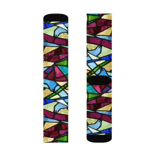 Birdsong Mosaic on a Socks