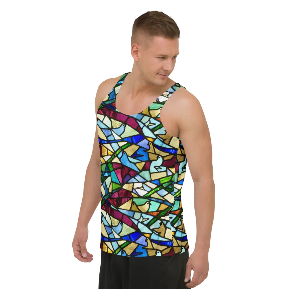 Birdsong Mosaic on Men's Tank Top — Left Front