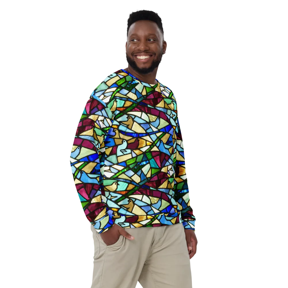 Birdsong Mosaic on Sweatshirt — Front