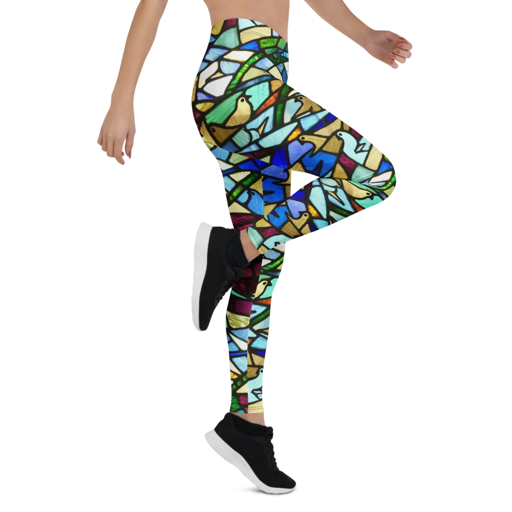 Birdsong Mosaic on Leggings — Right