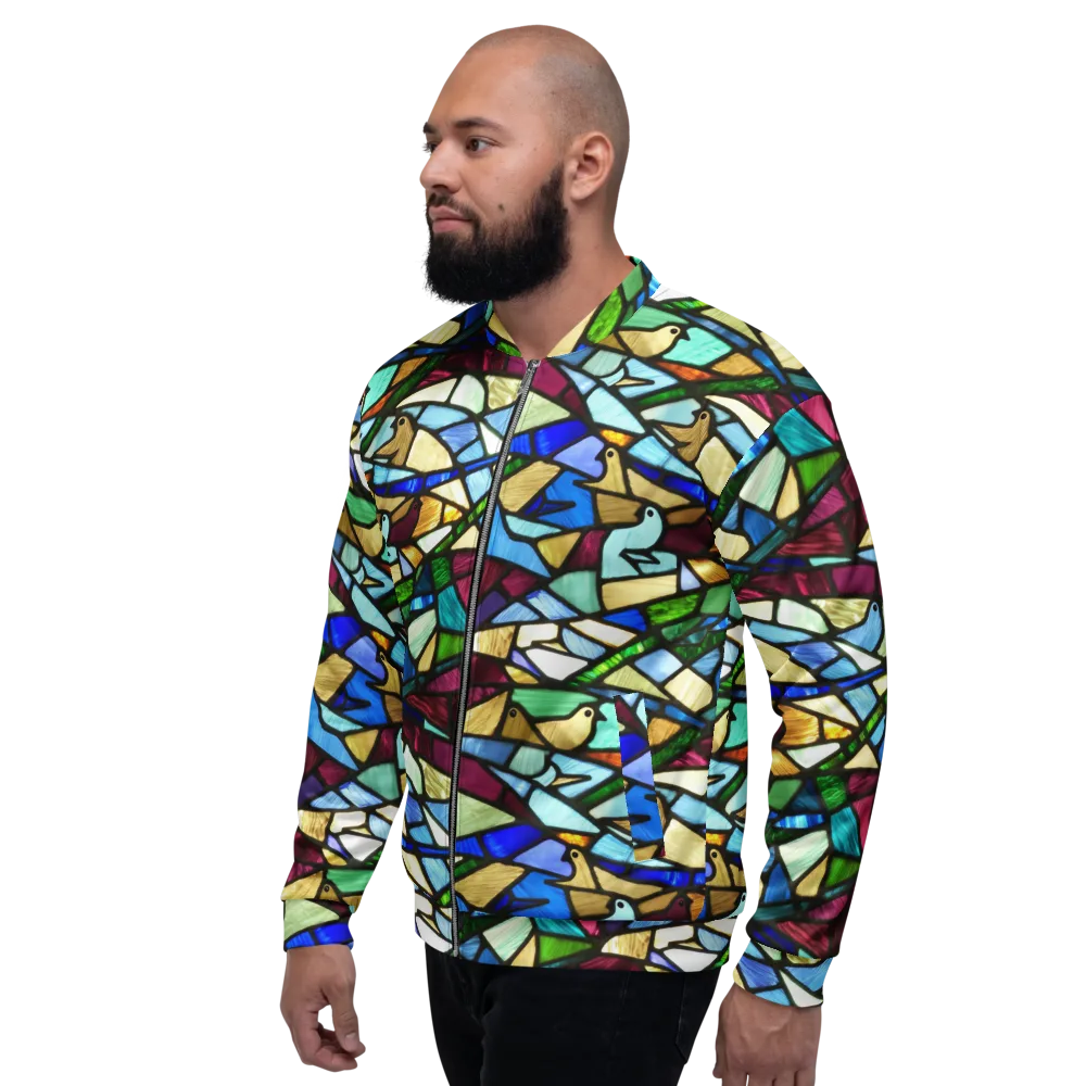Birdsong Mosaic on Bomber Jacket — Left