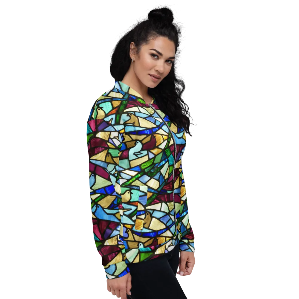 Birdsong Mosaic on Bomber Jacket — Right