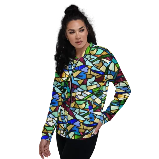 Birdsong Mosaic on a Bomber Jacket
