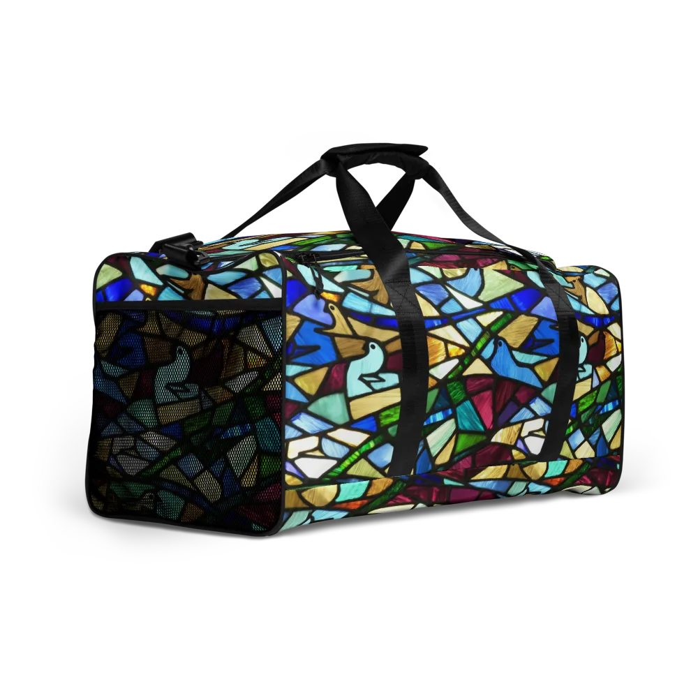 Birdsong Mosaic on Duffle Bag — Right Front