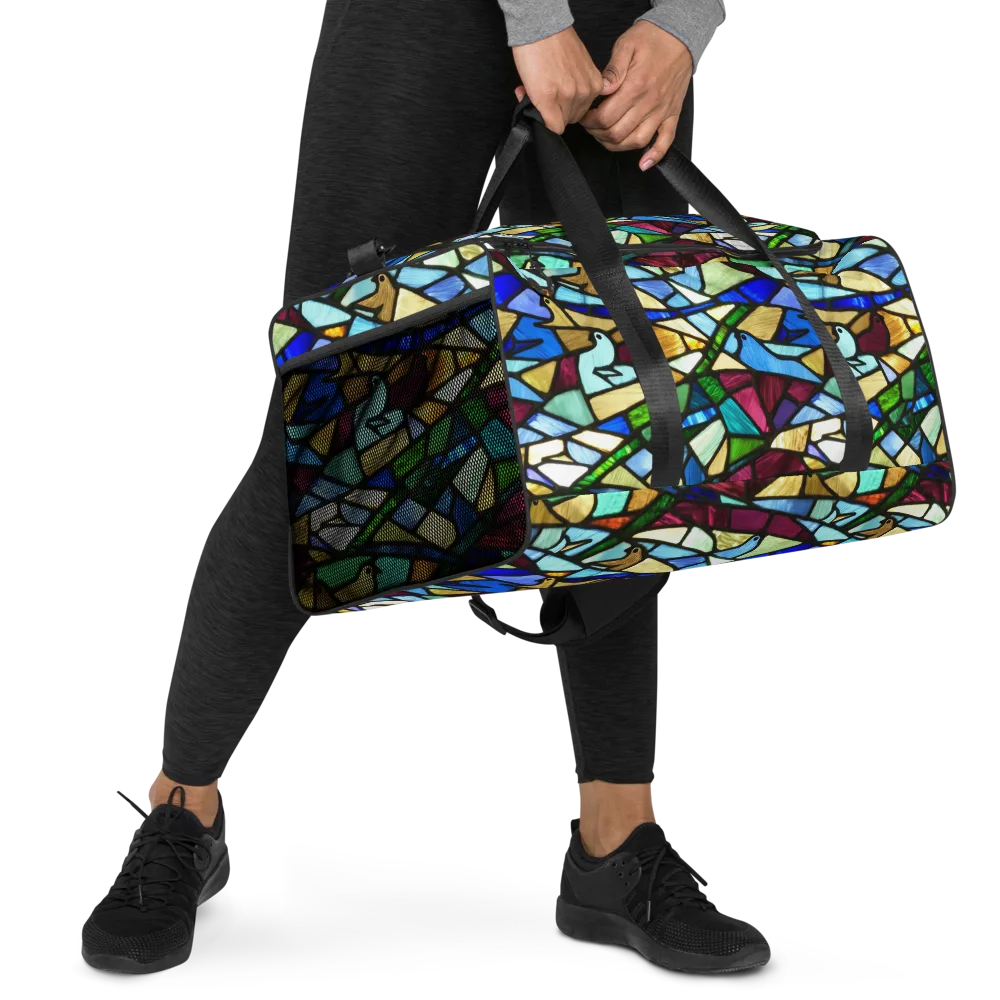 Birdsong Mosaic on Duffle Bag — Right Front