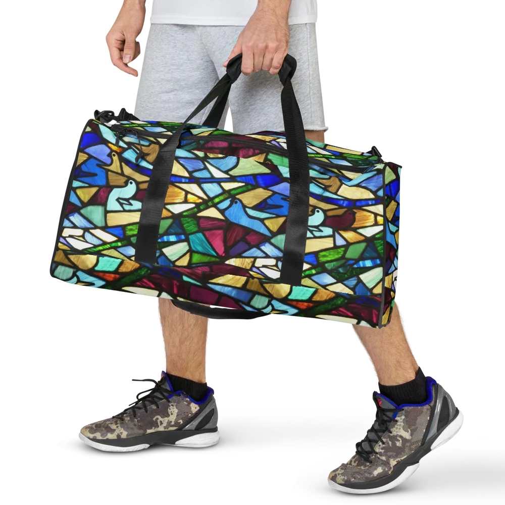 Birdsong Mosaic on Duffle Bag — Front