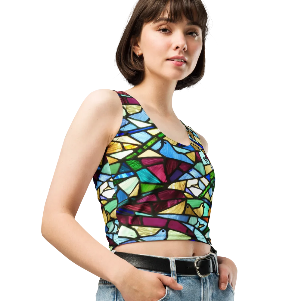 Birdsong Mosaic on Crop Top — Right Front