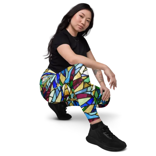 Birdsong Mosaic on a Leggings with Pockets