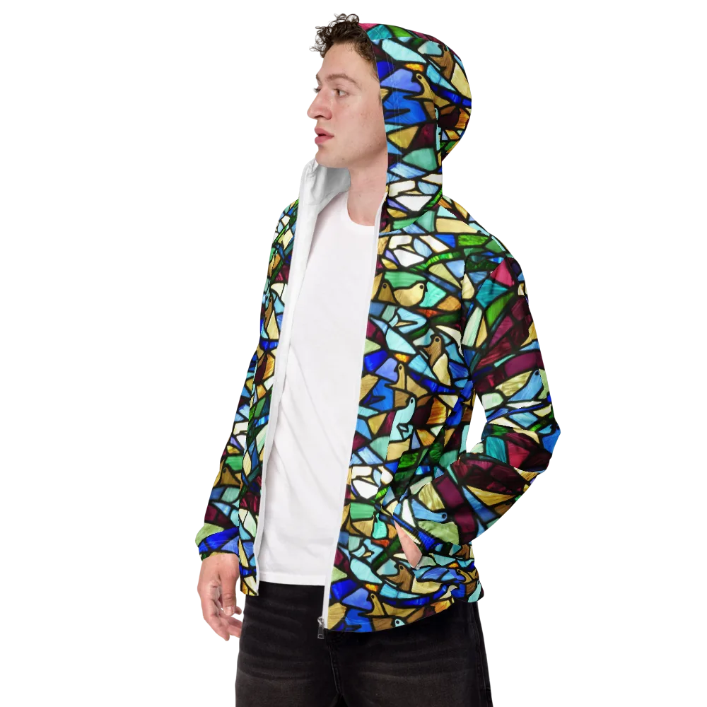 Birdsong Mosaic on Men's Windbreaker — Left Front