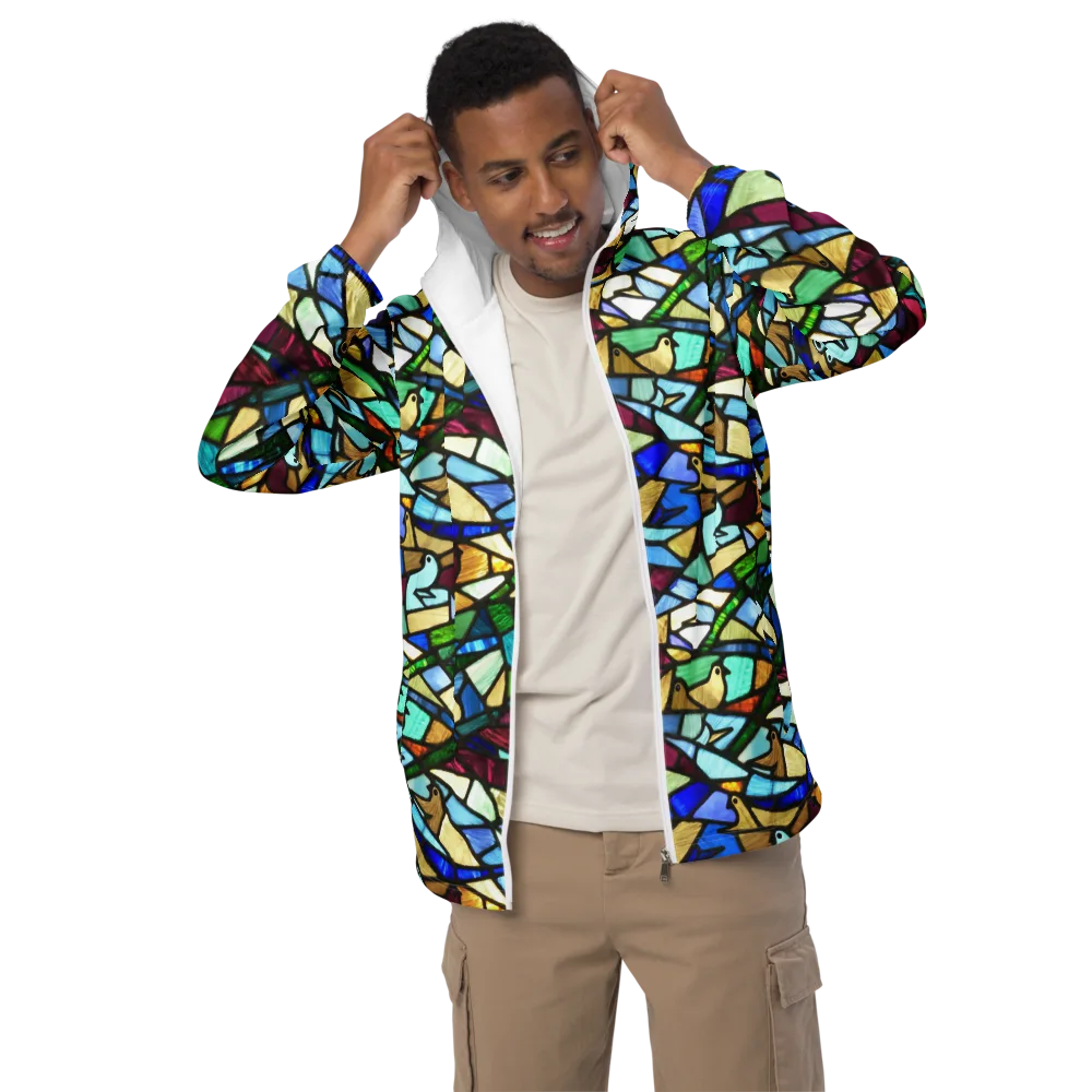 Birdsong Mosaic on Men's Windbreaker — Front