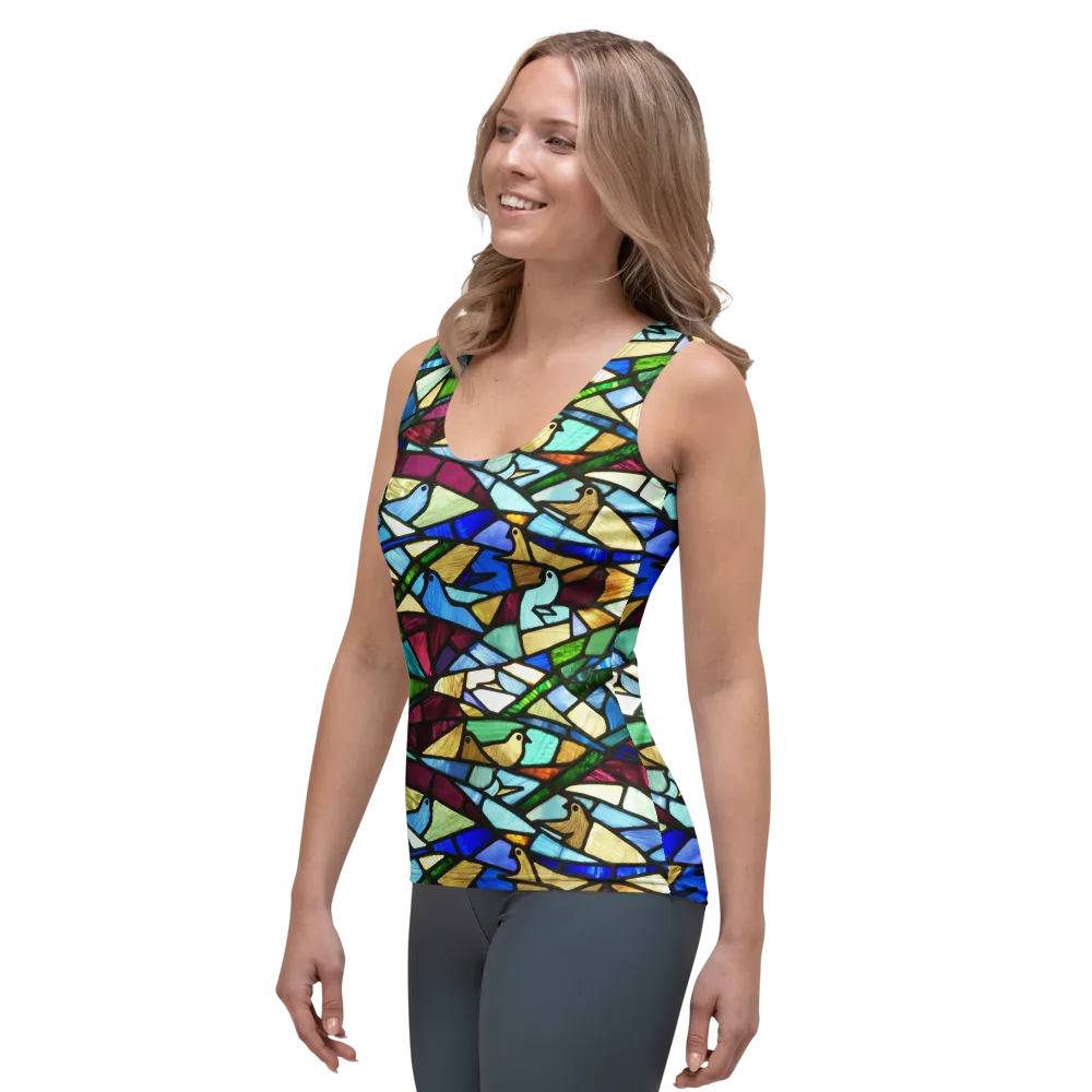 Birdsong Mosaic on Women's Tank Top — Left Front