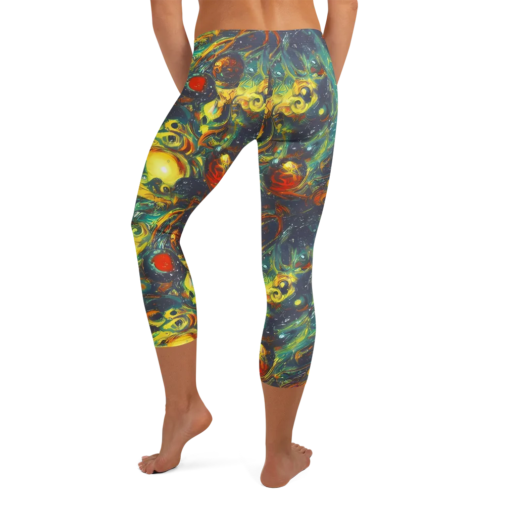 Electric Tidal Pool on Capri Leggings — Back