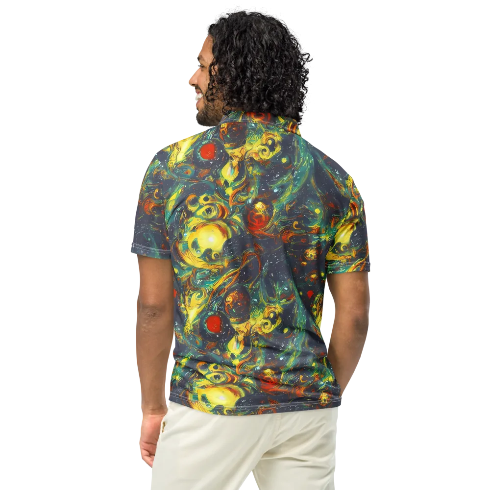 Electric Tidal Pool on Men's Slim Fit Polo Shirt — Back