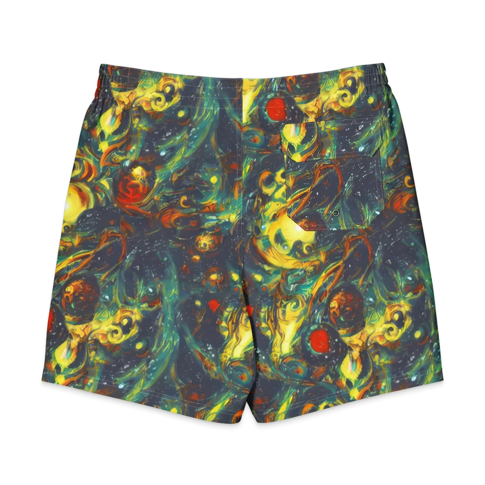 Electric Tidal Pool on Men's Board Shorts — Back