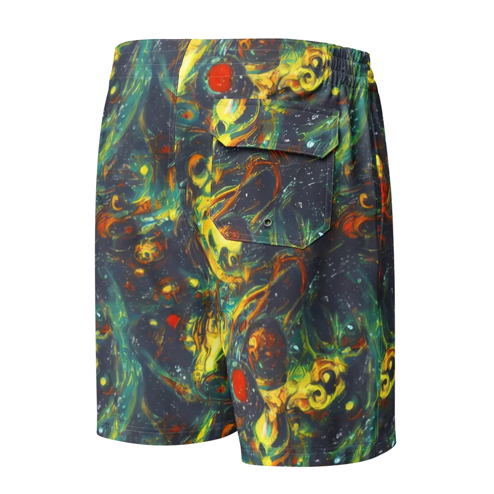 Electric Tidal Pool on Men's Board Shorts — Back