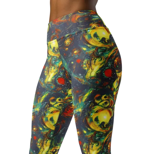 Electric Tidal Pool on a Yoga Leggings