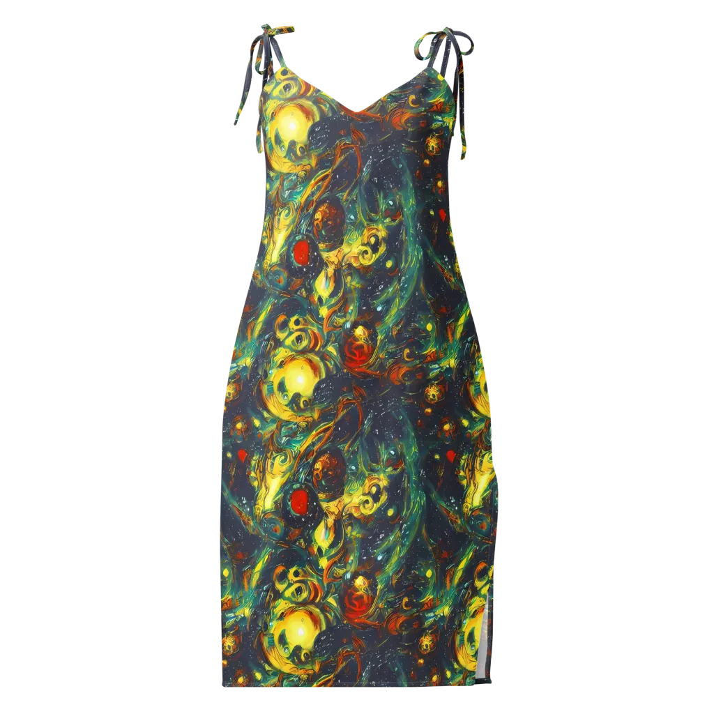 Electric Tidal Pool on Slip Dress — Front