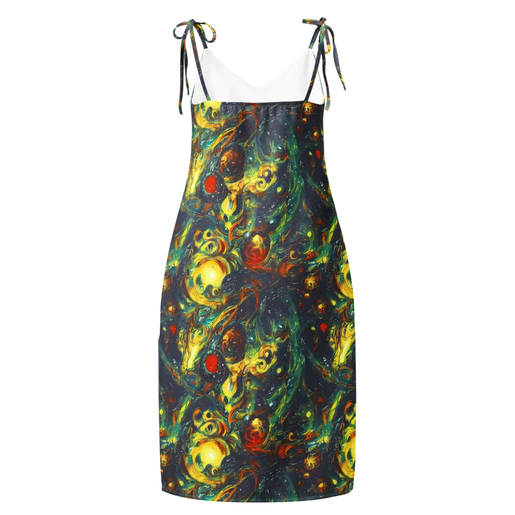 Electric Tidal Pool on Slip Dress — Back