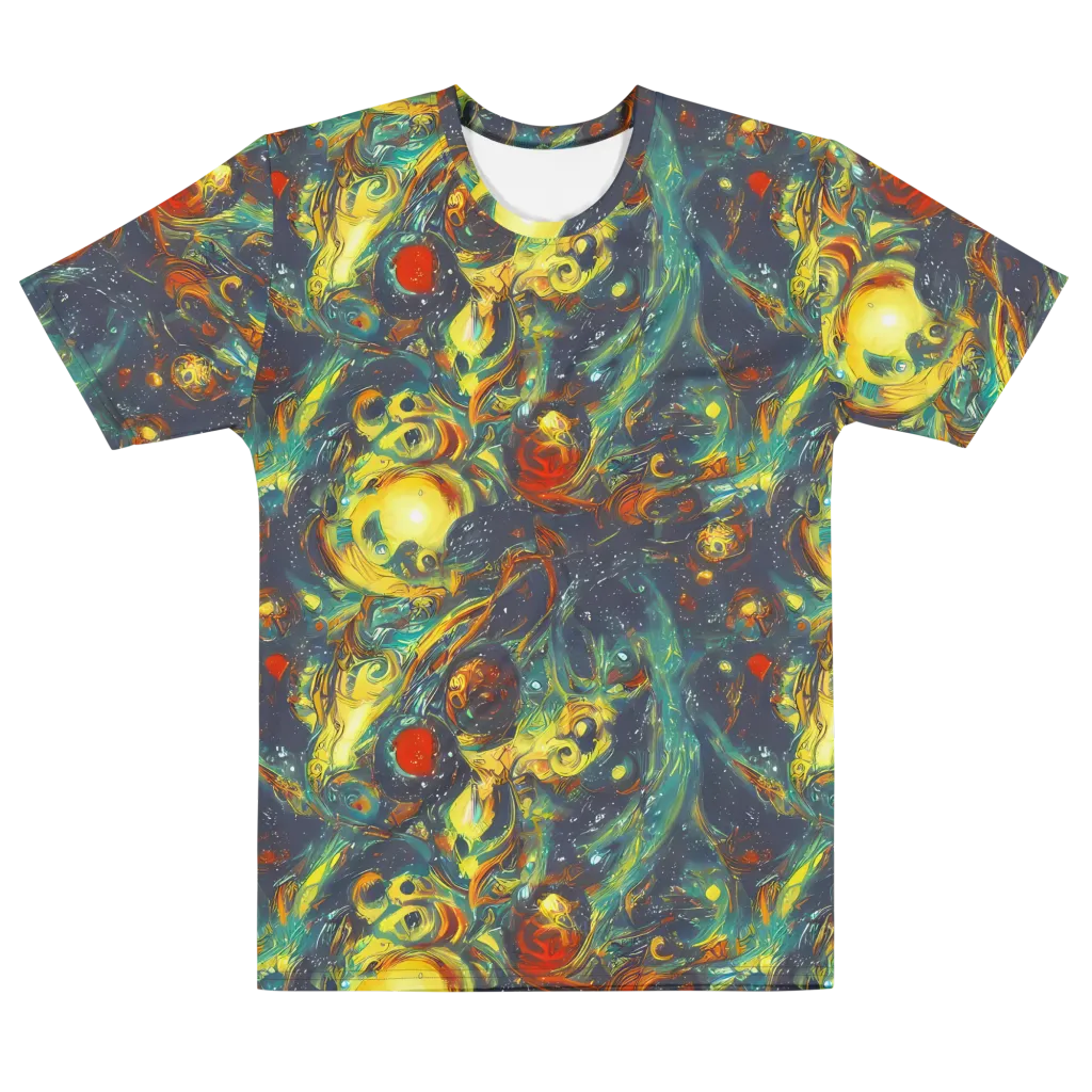Electric Tidal Pool on Men's Cotton Crew Neck T-Shirt — Front