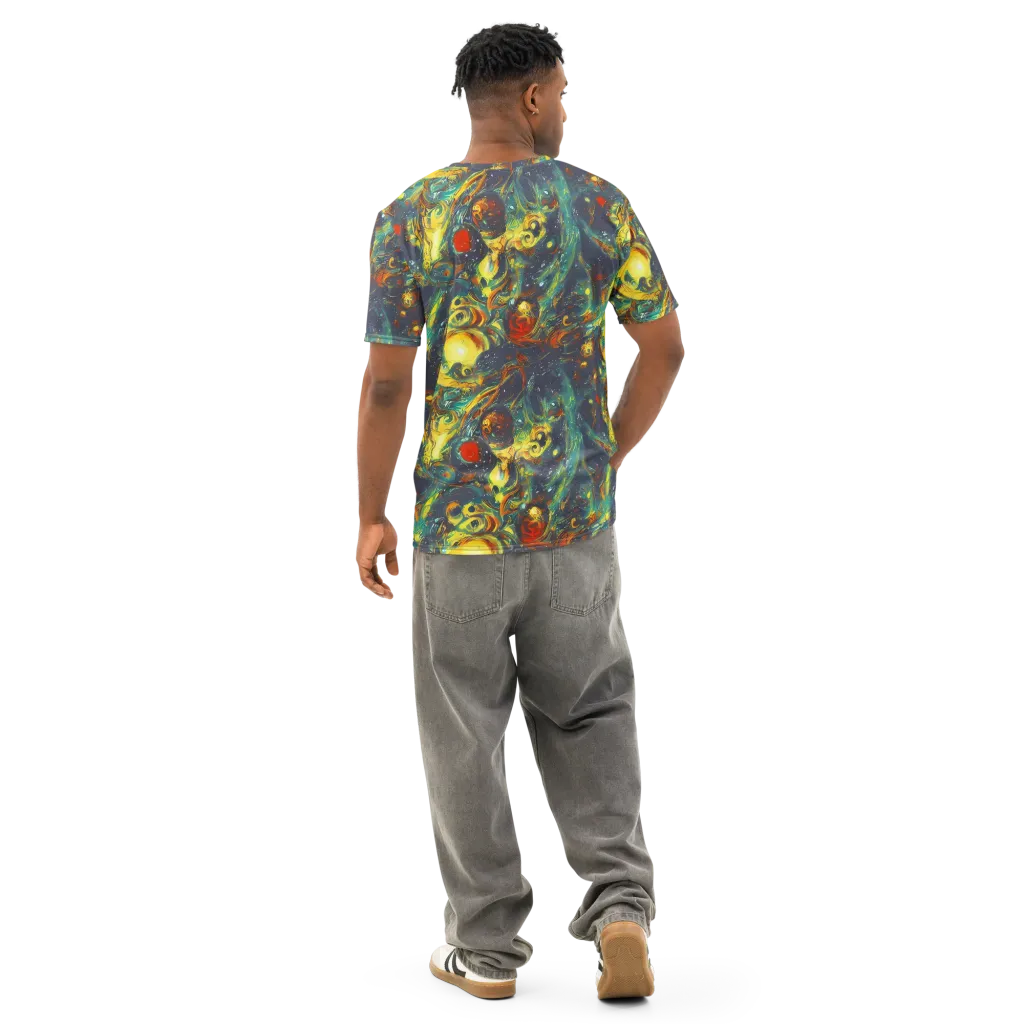 Electric Tidal Pool on Men's Cotton Crew Neck T-Shirt — Back