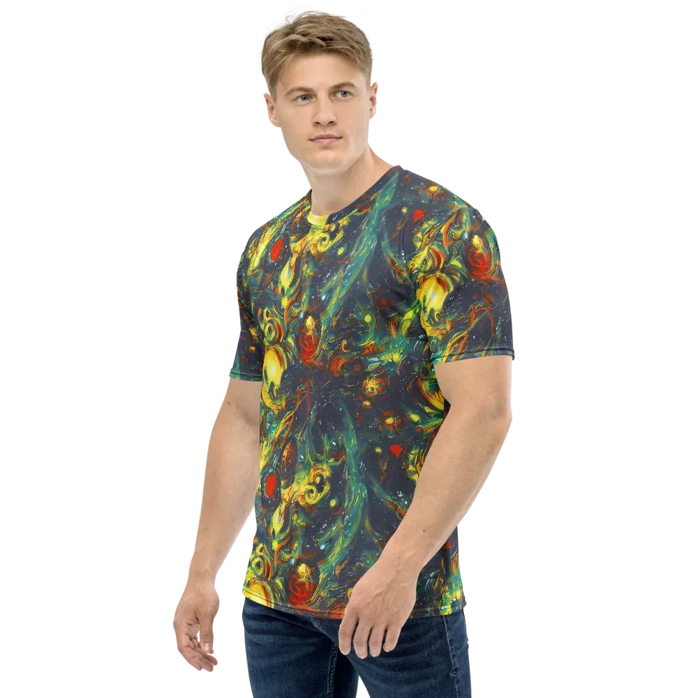 Electric Tidal Pool on Men's Crew Neck T-Shirt — Left