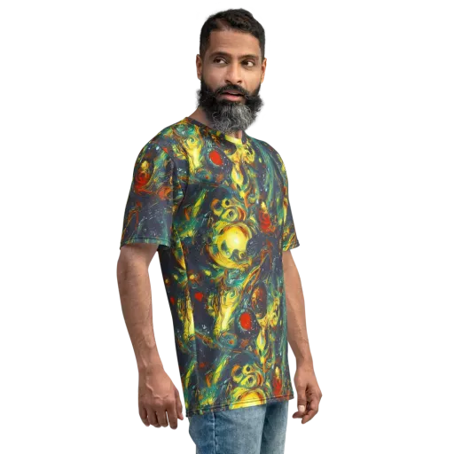 Electric Tidal Pool on a Men's Crew Neck T-Shirt