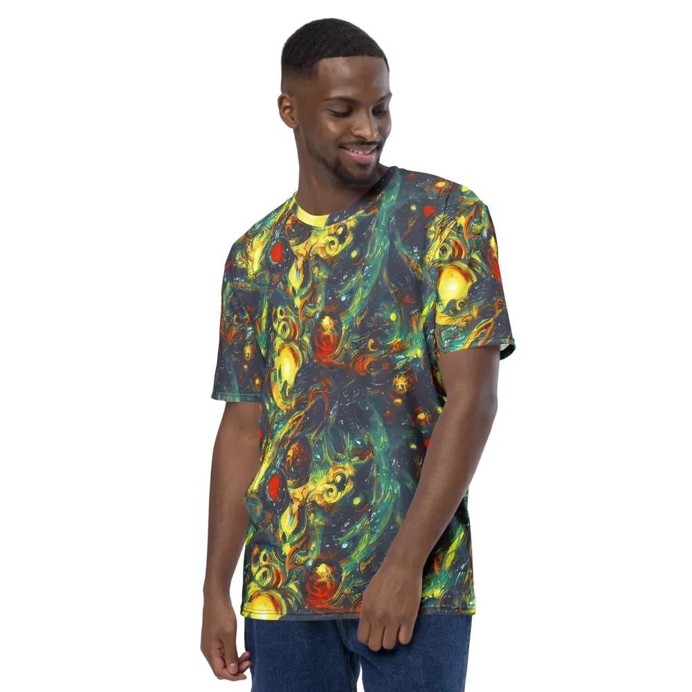 Electric Tidal Pool on Men's Crew Neck T-Shirt — Left
