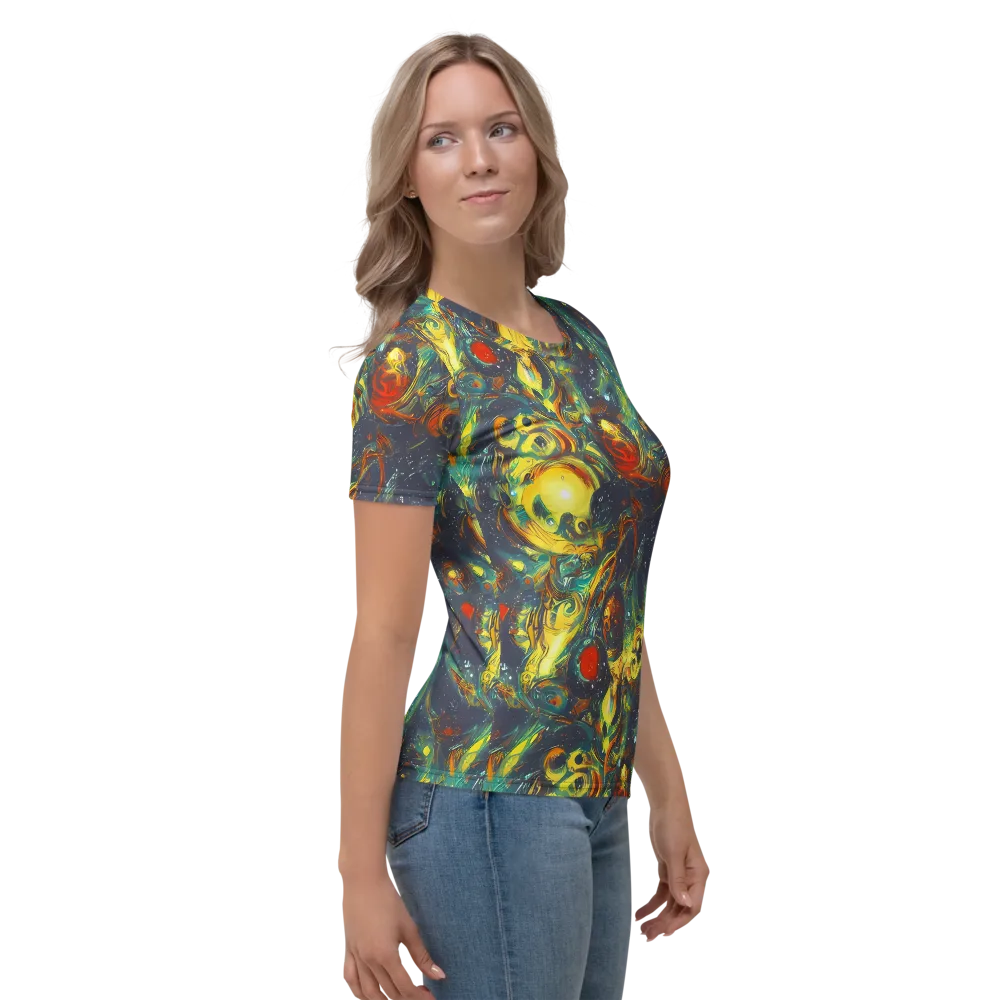 Electric Tidal Pool on Women's Crew Neck T-Shirt — Right