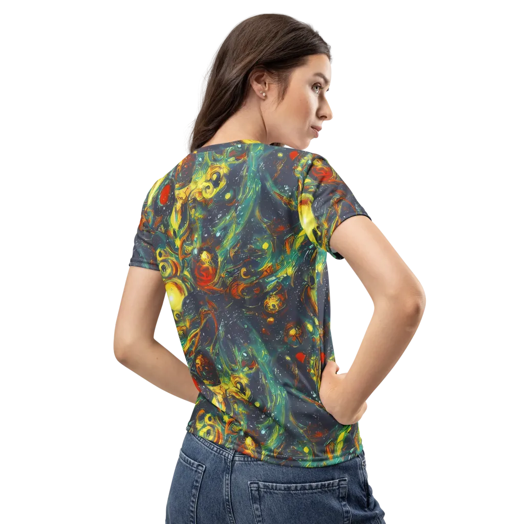 Electric Tidal Pool on Women's Crew Neck T-Shirt — Back