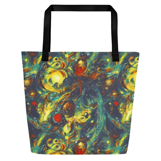 Electric Tidal Pool on a Large Tote Bag W/ Pocket
