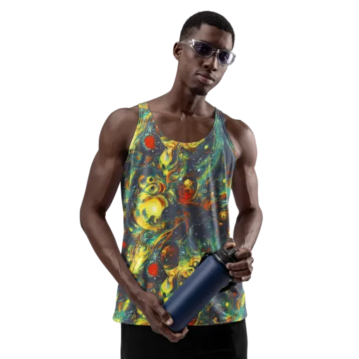 Electric Tidal Pool on a Men's Tank Top