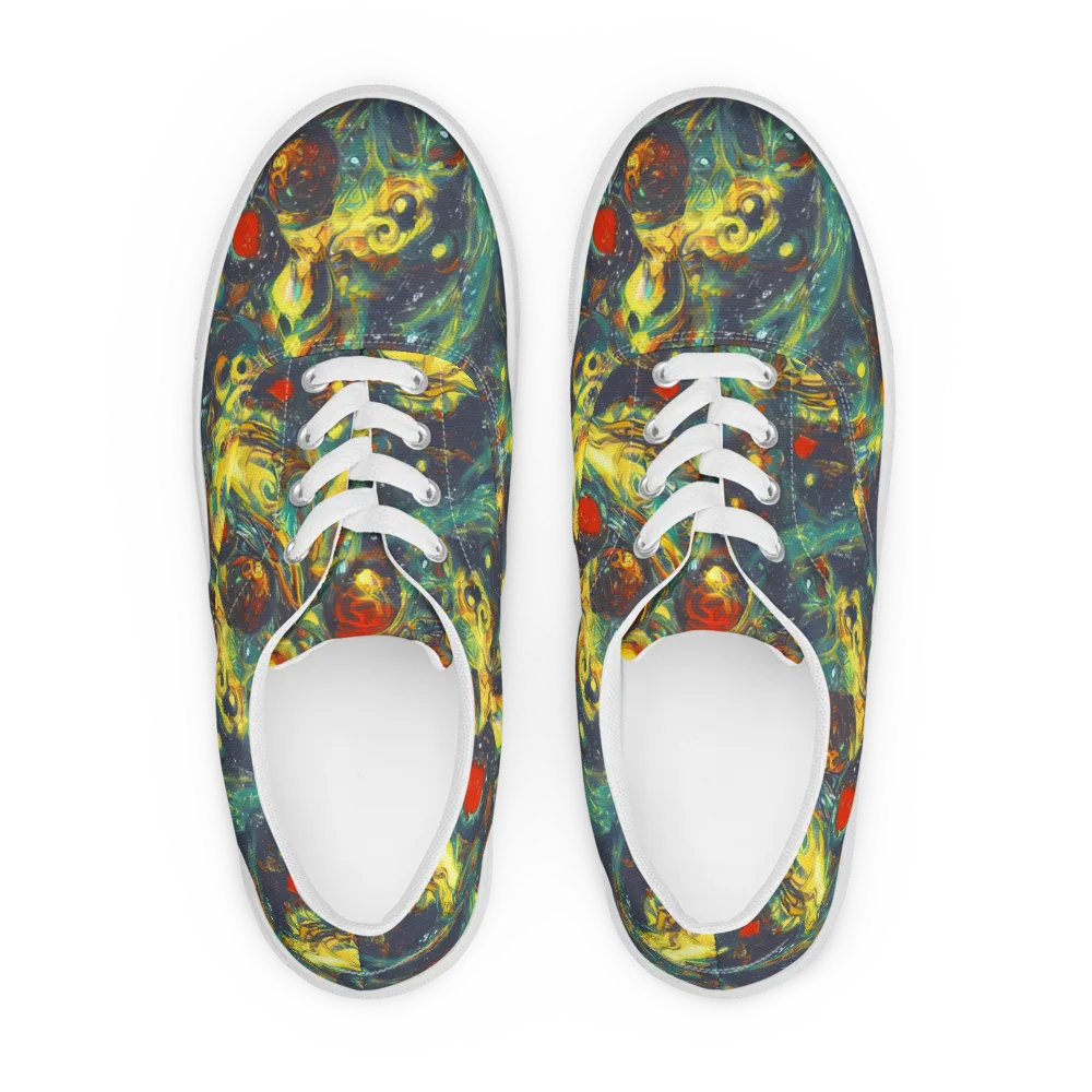 Electric Tidal Pool on Men's Lace-Up Canvas Shoes — Front