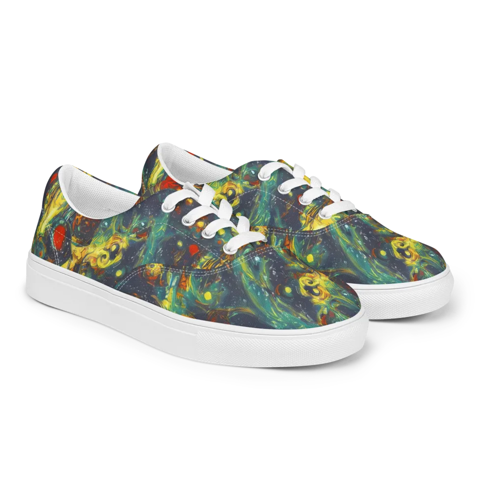 Electric Tidal Pool on Men's Lace-Up Canvas Shoes — Right Front