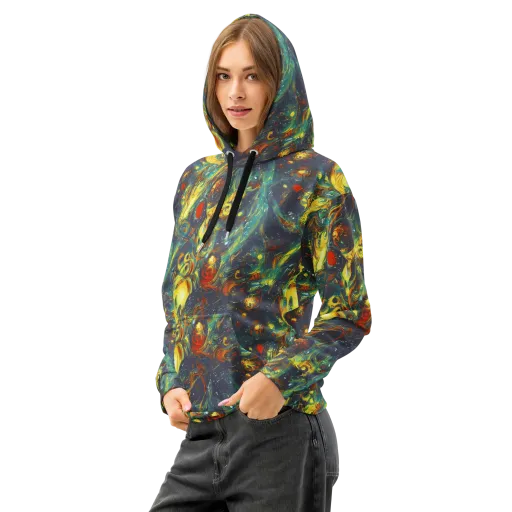 Electric Tidal Pool on a Cotton Hoodie
