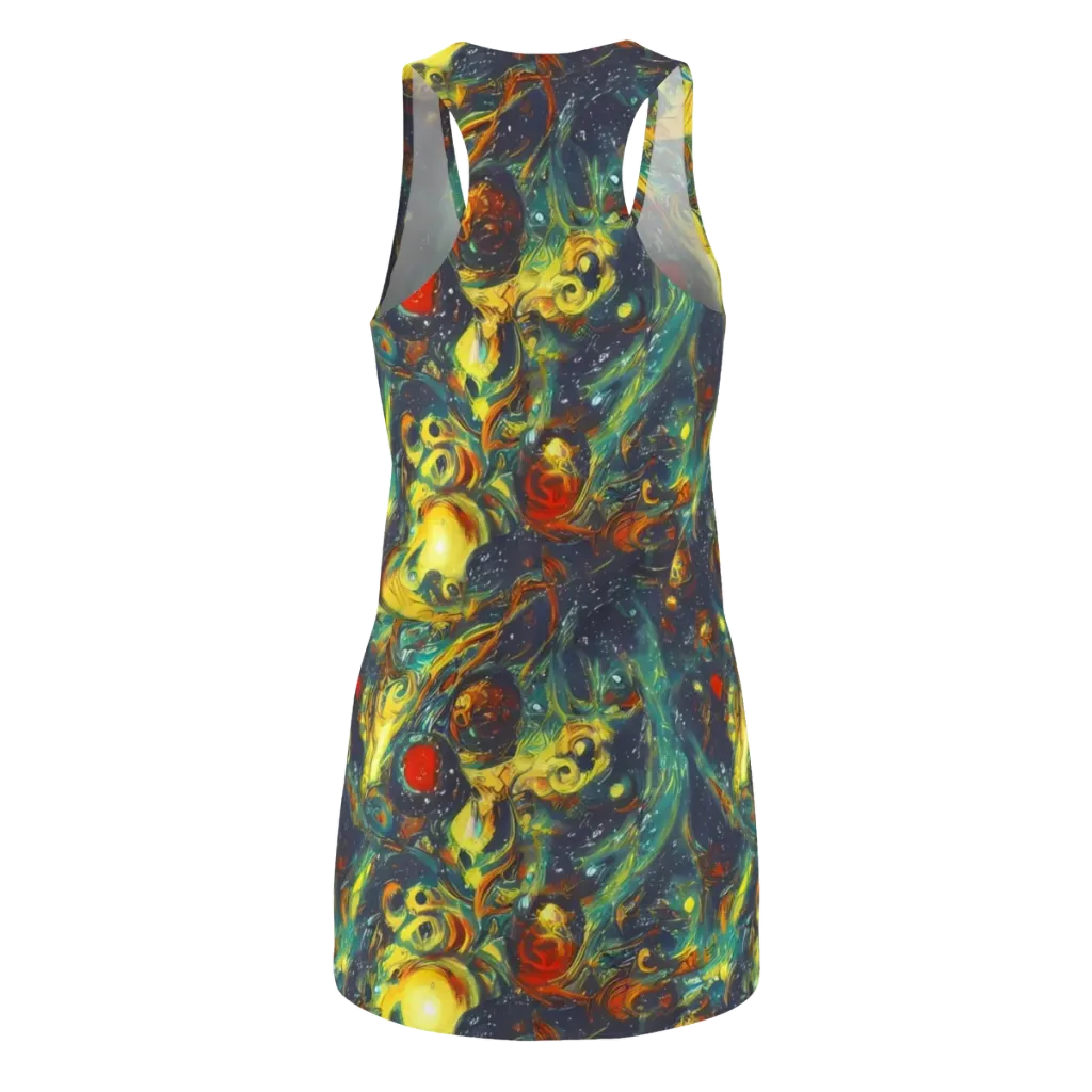 Electric Tidal Pool on Racerback Dress — Back