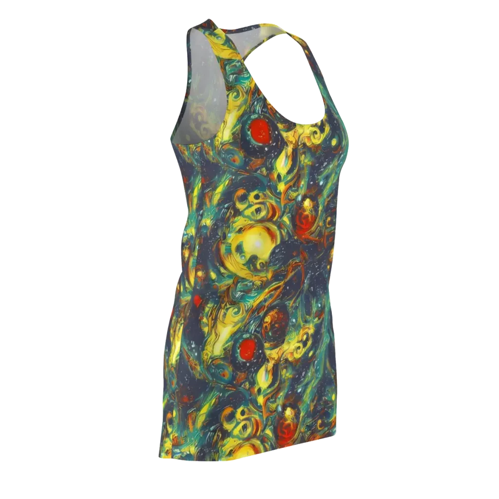Electric Tidal Pool on Racerback Dress — Front Side