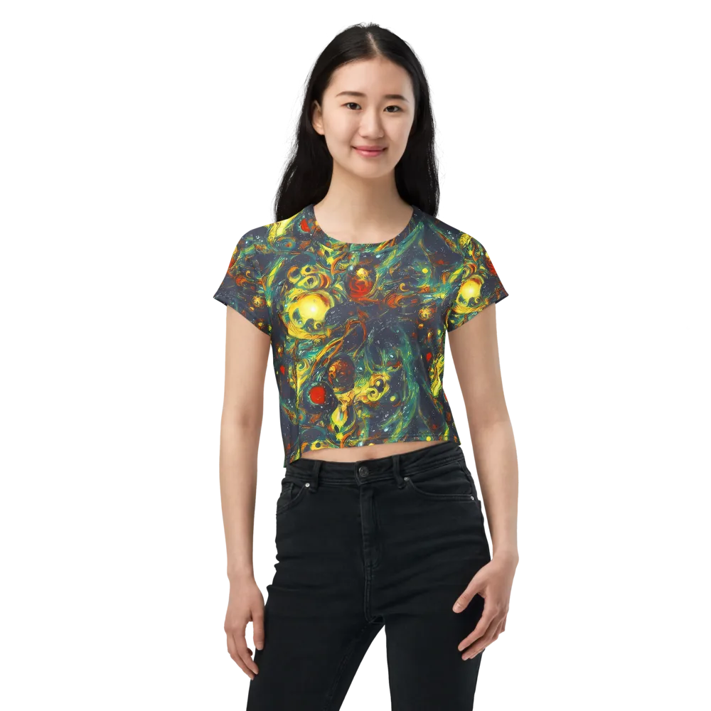 Electric Tidal Pool on Crop Tee — Front