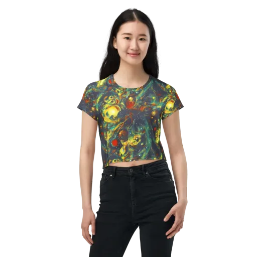 Electric Tidal Pool on a Crop Tee